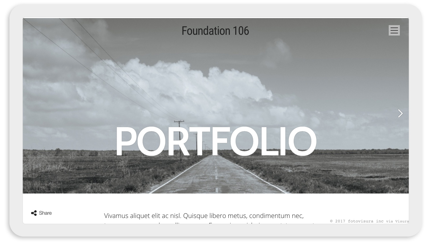 Visura Photography websites - desktop template 106